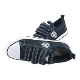 American Club Amerikaanse kindersneakers met klittenband LH33/20 wit marineblauw 4
