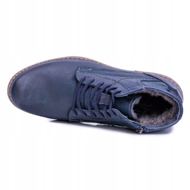 Leren laarzen voor heren met ritssluiting Komodo 731 marineblauw 4