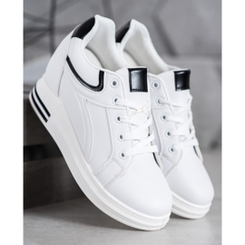 SHELOVET Witte Wedge Sneakers 1