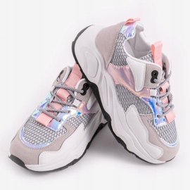 Witte sneakers met roze RAL-63 inzetstukken 1