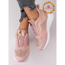 Roze sneakers met sleehak YL-33 Champagne 7