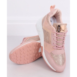 Roze sneakers met sleehak YL-33 Champagne 3