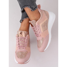Roze sneakers met sleehak YL-33 Champagne 5