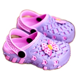 NEWS Kinderpantoffels Foam Crocs Violet Bow Susan paars roze 1