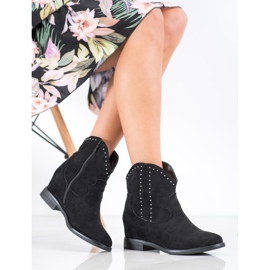 Ideal Shoes Modieuze zwarte cowgirls 1