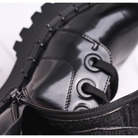 FRGIV Gelakte zwarte head-up laarzen voor dames 7