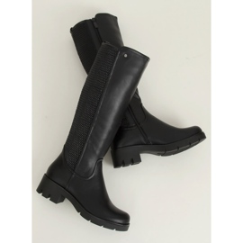Zwarte laarzen met hoge zolen 6286-1 Zwart 3