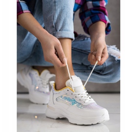 SHELOVET Sneakers met pailletten wit 3