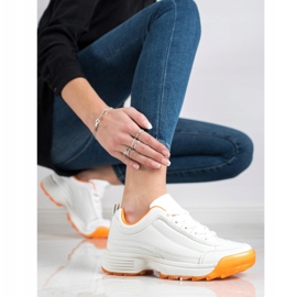 Kylie Modieuze Sneakers wit oranje 4