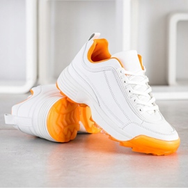 Kylie Modieuze Sneakers wit oranje 3