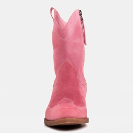Marco Shoes Roze cowboylaarzen van natuurlijk suède zonder isolatie 3