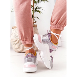 PE1 Dames Sportschoenen Sneakers Wit-Roze Infinity 1