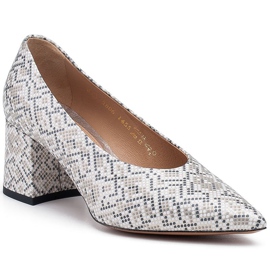 Marco Shoes Elegante damespumps met slangenmotief grijs 1