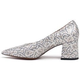 Marco Shoes Elegante damespumps met slangenmotief grijs 2