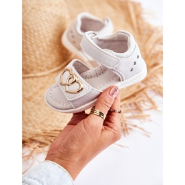 Witte Catia-sandalen met klittenband voor kinderen 4
