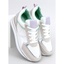 Bahar grijze sneakers met sleehak beige paars zilver grijs veelkleurig 2