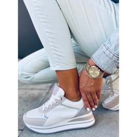 Bahar grijze sneakers met sleehak beige paars zilver grijs veelkleurig 1