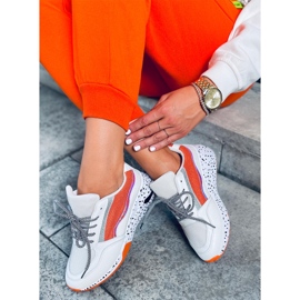 Milano Oranje sportschoenen voor dames wit veelkleurig 2