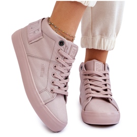 Dames Classic High Top Sneakers Big Star LL274004 Nude roze 11