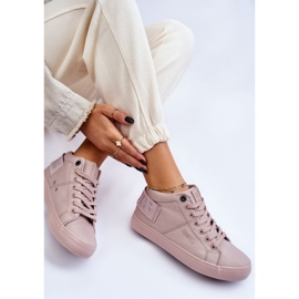 Dames Classic High Top Sneakers Big Star LL274004 Nude roze 6