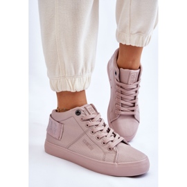 Dames Classic High Top Sneakers Big Star LL274004 Nude roze 4