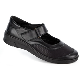 WASAK Leren damesschoenen met klittenband 0580W zwart 2